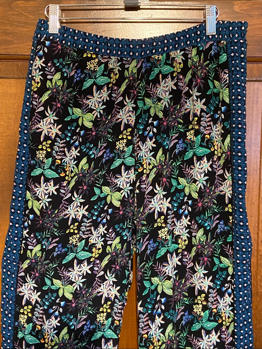 Anthropologie Ett:twa Rousseau Cropped Wide Legs floral tropical Size Medium - Picture 3 of 14